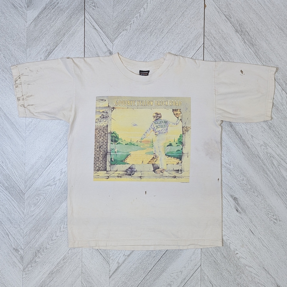 Vintage 1997 Elton John Elton John Goodbye Yellow Brick Rd Concert Tee Size L